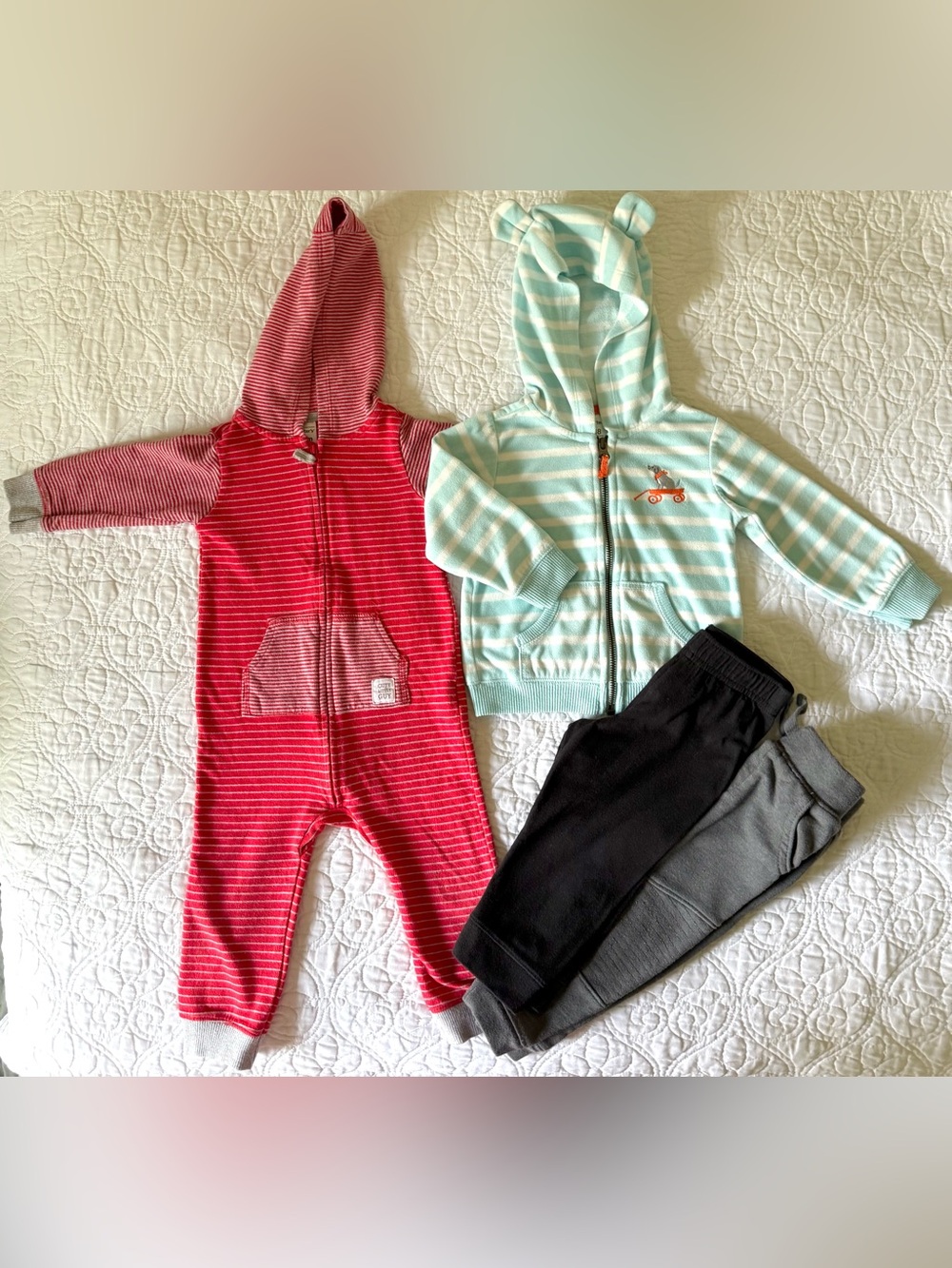 Baby Boy 18M 4 Piece Set Carter's Long Sleeve
Coveralls Fleece Zip up